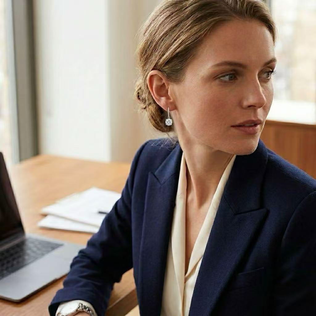 Classic 6-Prong Moissanite Drop Earrings