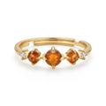 Adjustable Gold Ring for Women – Vintage Amber Inspired, Dainty Stacking Ring