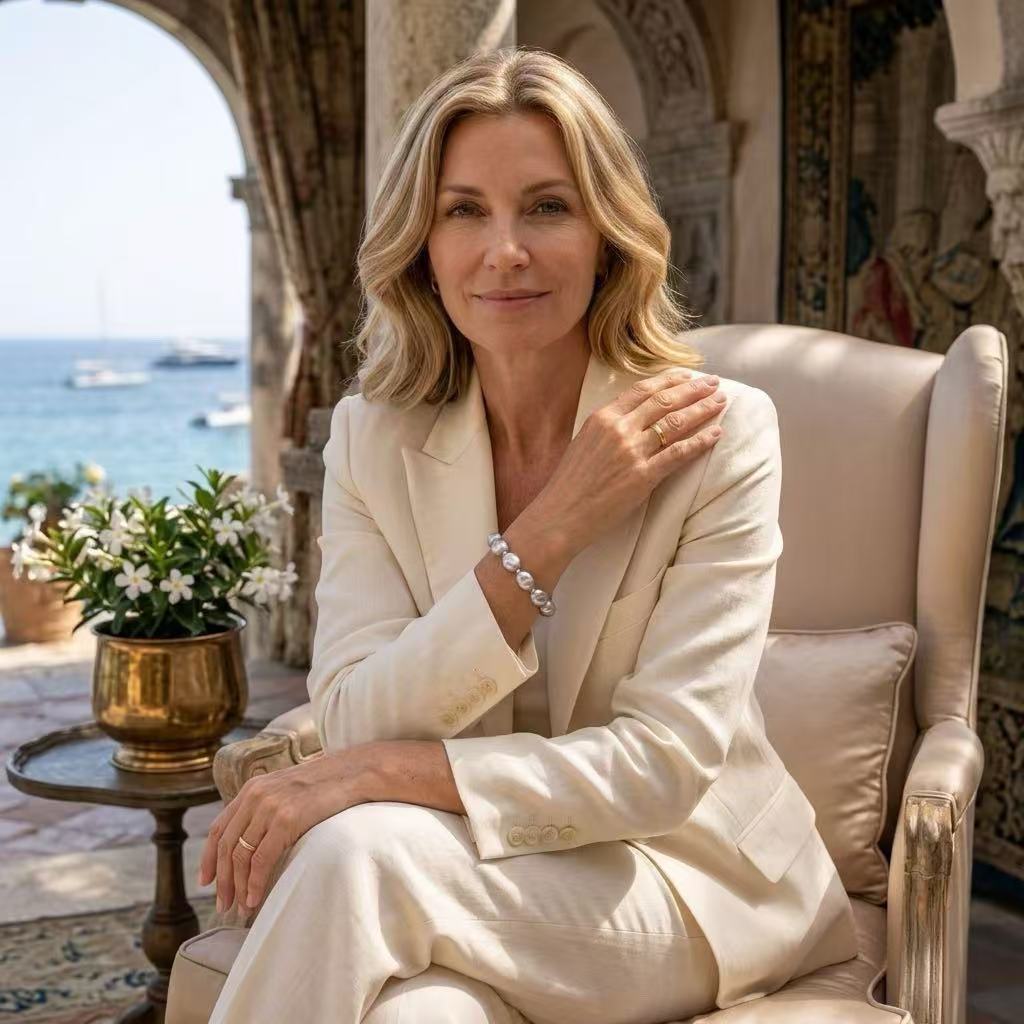 Natural Baroque Black Pearl Bracelet – Freshwater Pearl, 925 Sterling Silver