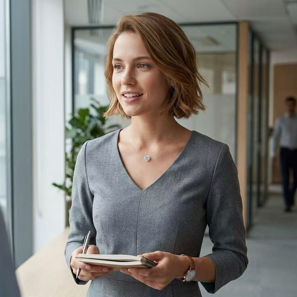 Minimal Moissanite Pendant Necklace – Invisible Line