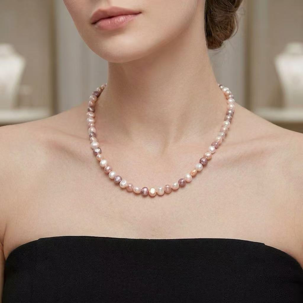 Natural Baroque Mixed Pearl Necklace – Minimal Everyday Style