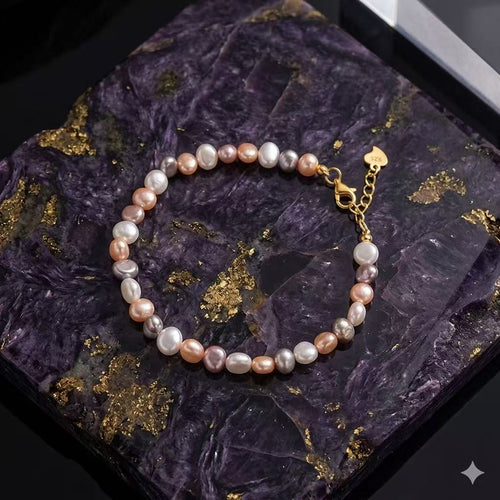 Baroque Freshwater Pearl Bracelet | 925 Silver 18K Gold Plated Adjustable Brace