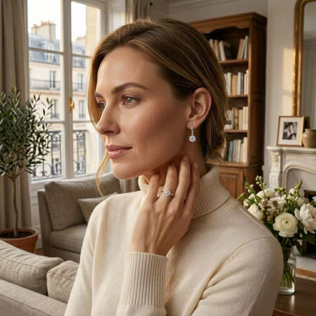 Classic 6-Prong Moissanite Drop Earrings