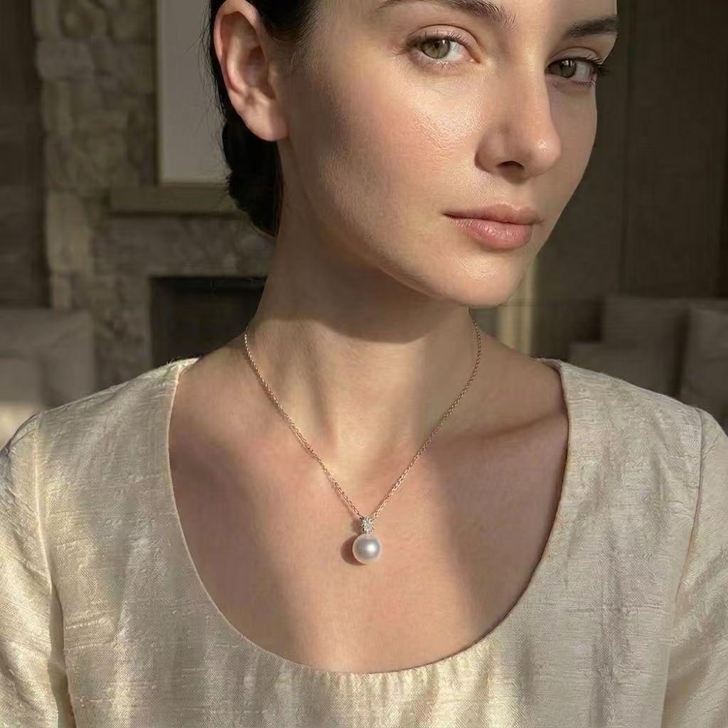 Single Freshwater Pearl Pendant Necklace – 11–15mm Options