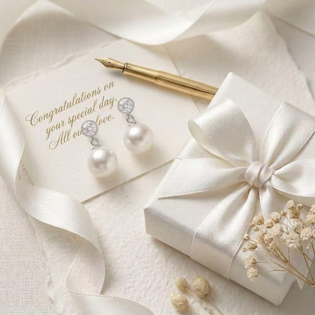 10mm Perfectly Round Natural Pearl Drop Earrings – Timeless Elegance