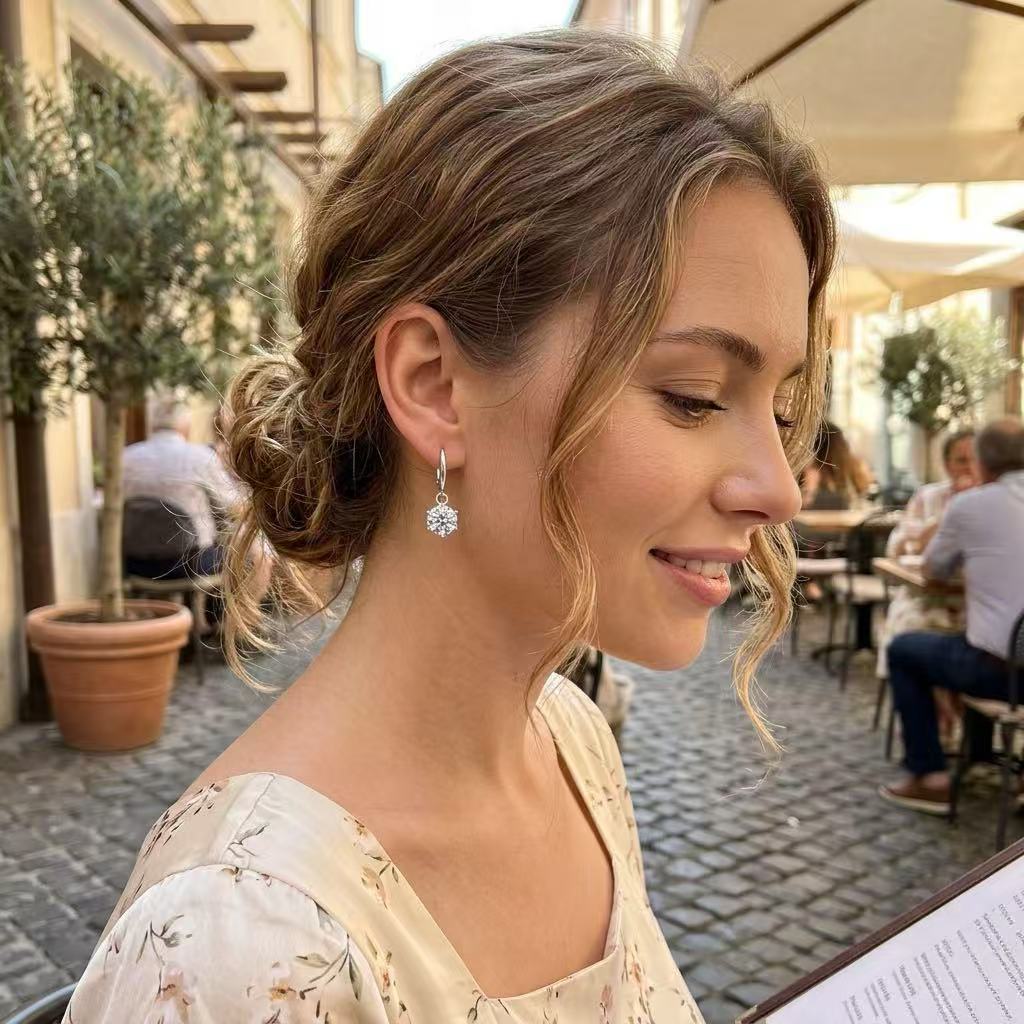 Classic 6-Prong Moissanite Drop Earrings