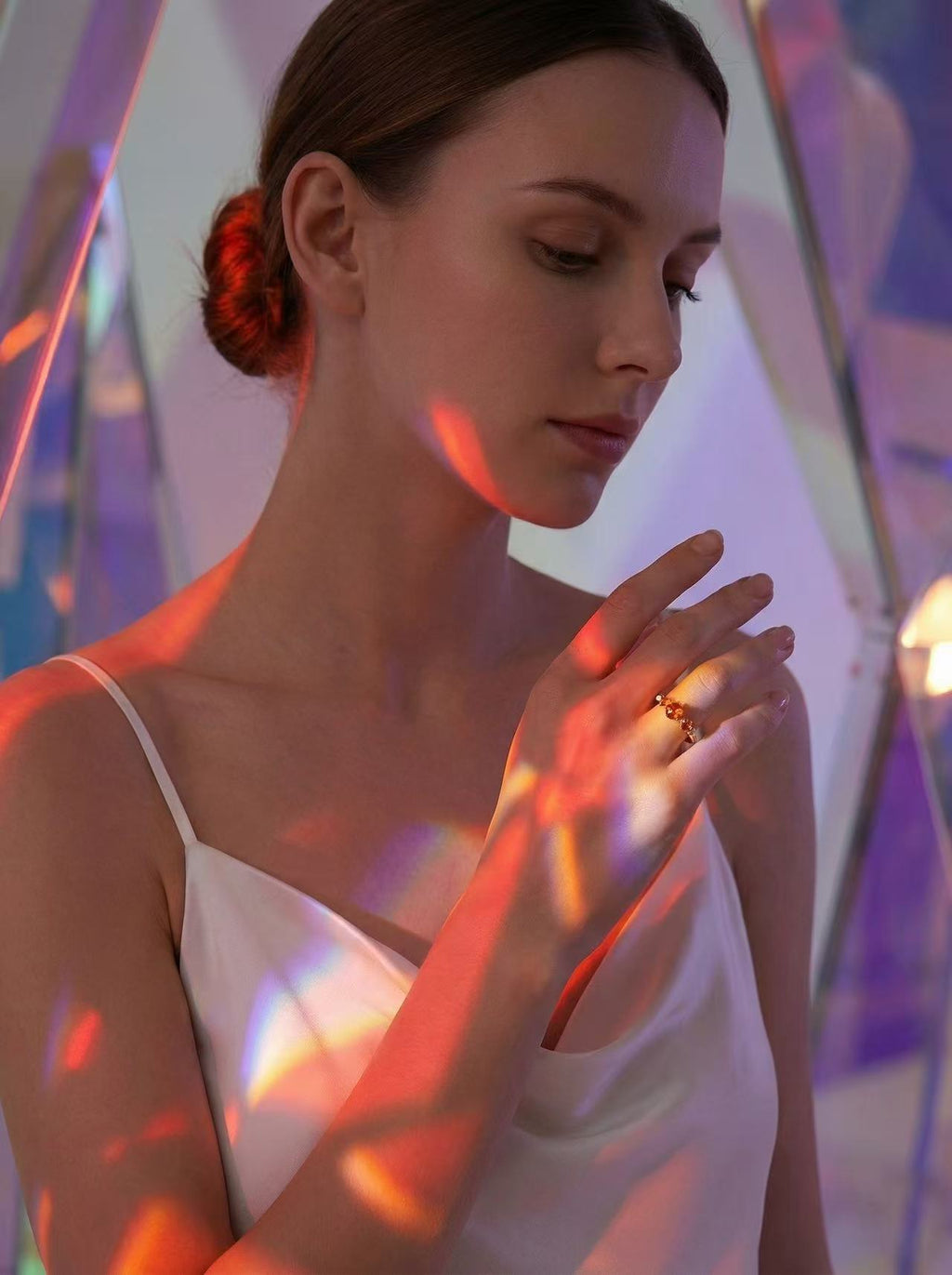 Adjustable Gold Ring for Women – Vintage Amber Inspired, Dainty Stacking Ring