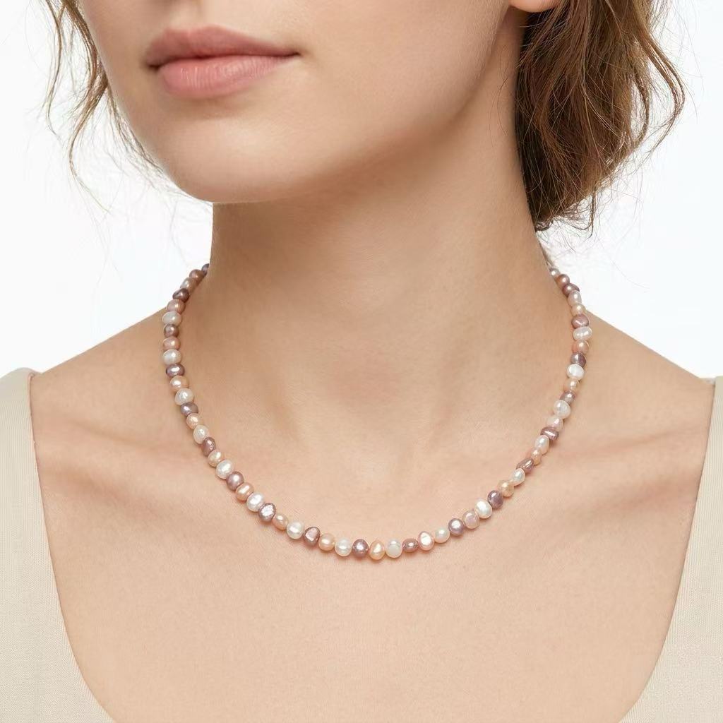 Natural Baroque Mixed Pearl Necklace – Minimal Everyday Style