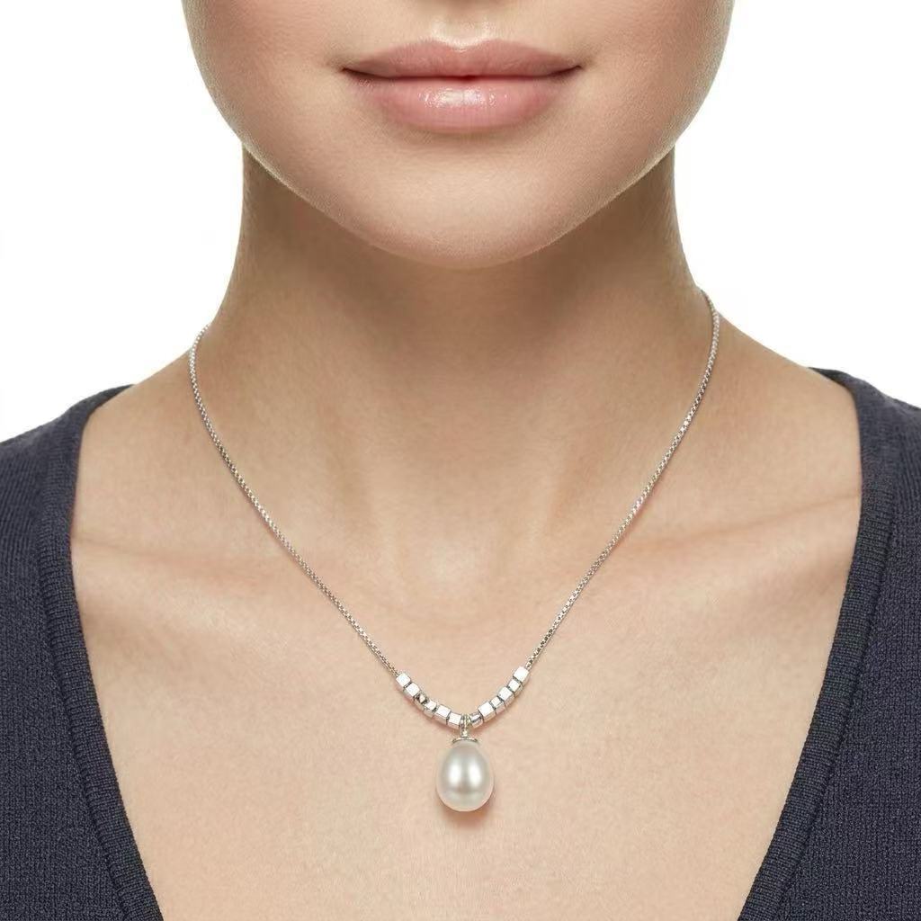 Natural Freshwater Pearl Necklace – 925 Sterling Silver Minimal Pendant
