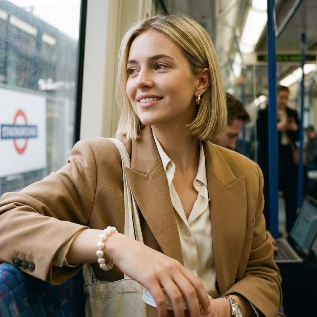 Natural Baroque Pearl Bracelet – White Freshwater Pearl, 18K Gold Plated