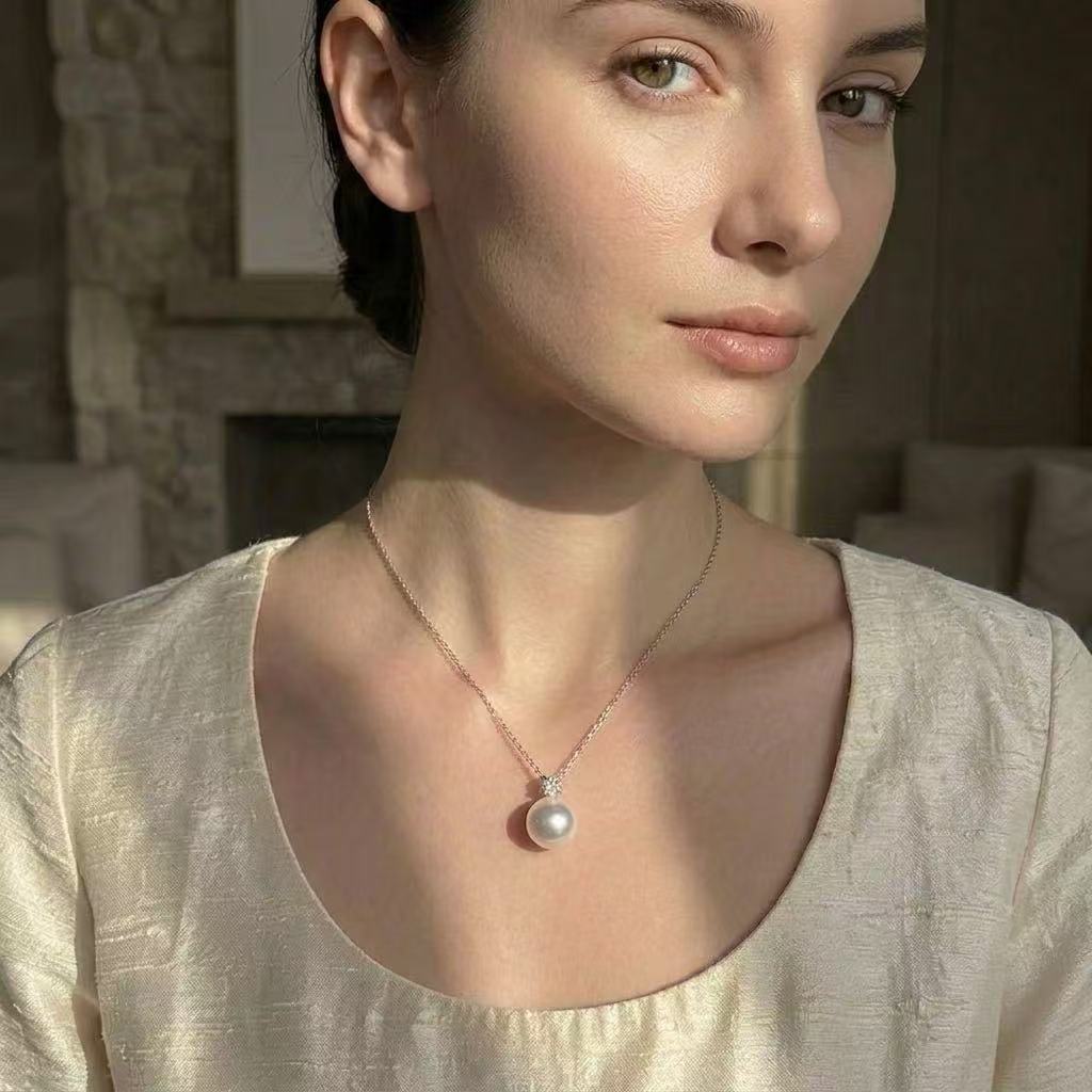 Single Freshwater Pearl Pendant Necklace – 11–15mm Options