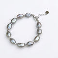 Natural Baroque Black Pearl Bracelet – Freshwater Pearl, 925 Sterling Silver