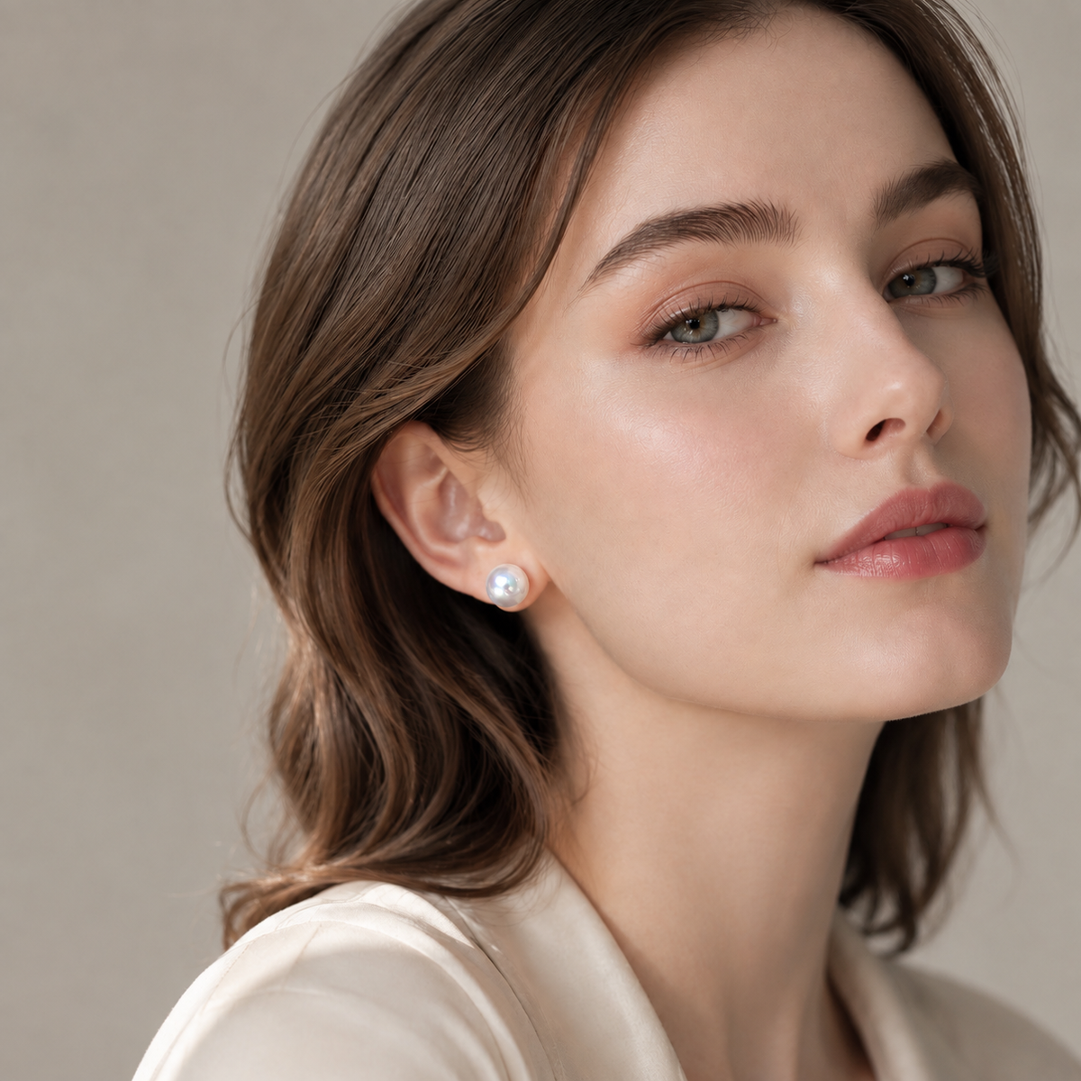 Freshwater Pearl Stud Earrings | 10–11mm Button Premium High-Lustre Pearls