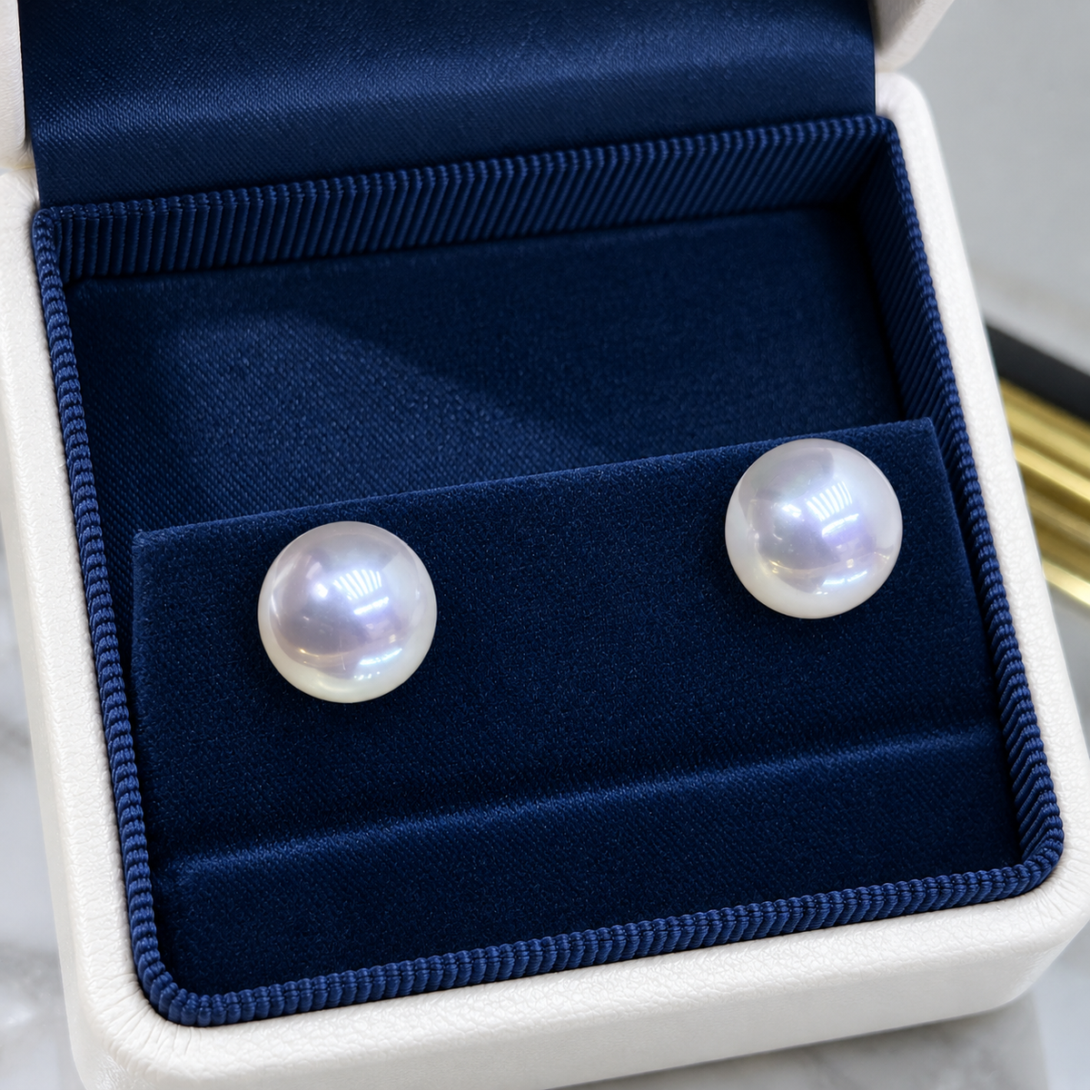 Freshwater Pearl Stud Earrings | 10–11mm Button Premium High-Lustre Pearls