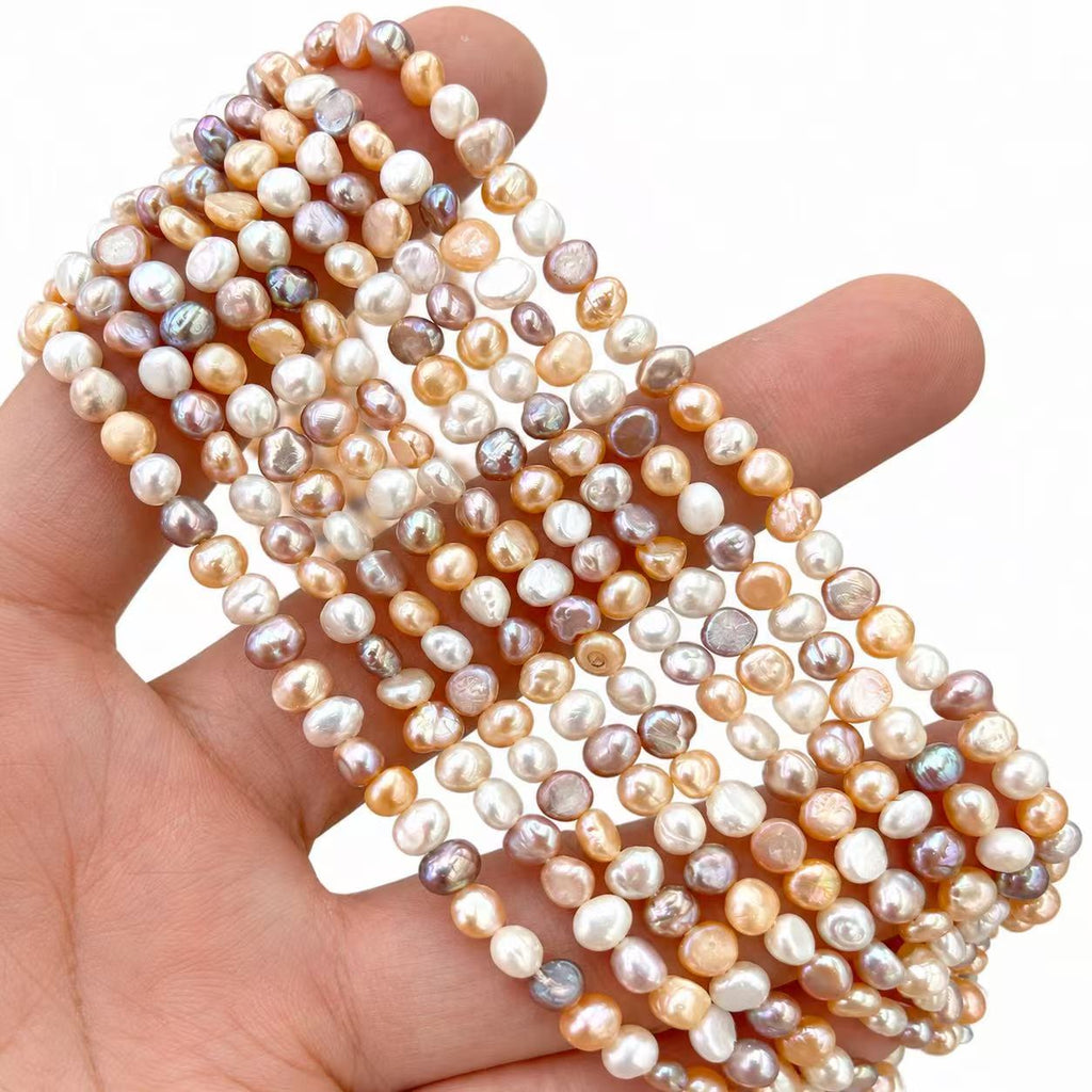 Multicolour Baroque Freshwater Pearl Necklace | 6–7mm Natural Candy-Tone Pearls