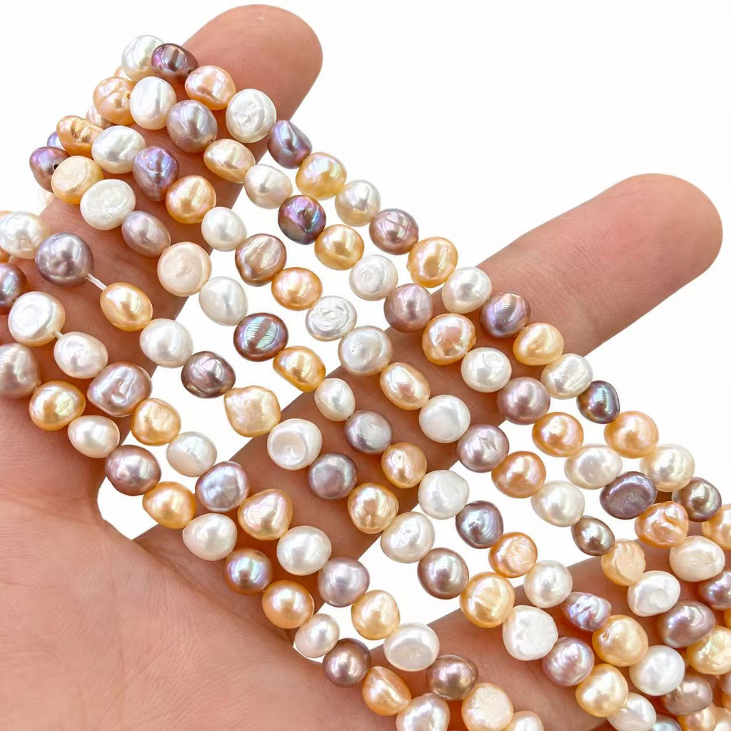 Multicolour Baroque Freshwater Pearl Necklace | 6–7mm Natural Candy-Tone Pearls