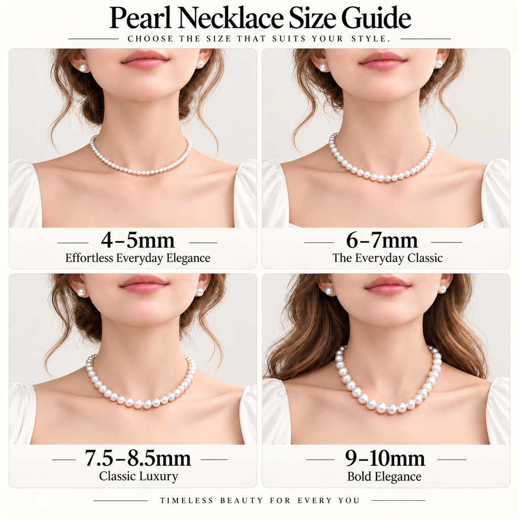Freshwater Pearl Jewellery Set | 7–8mm Round Studs & 6–7mm Necklace