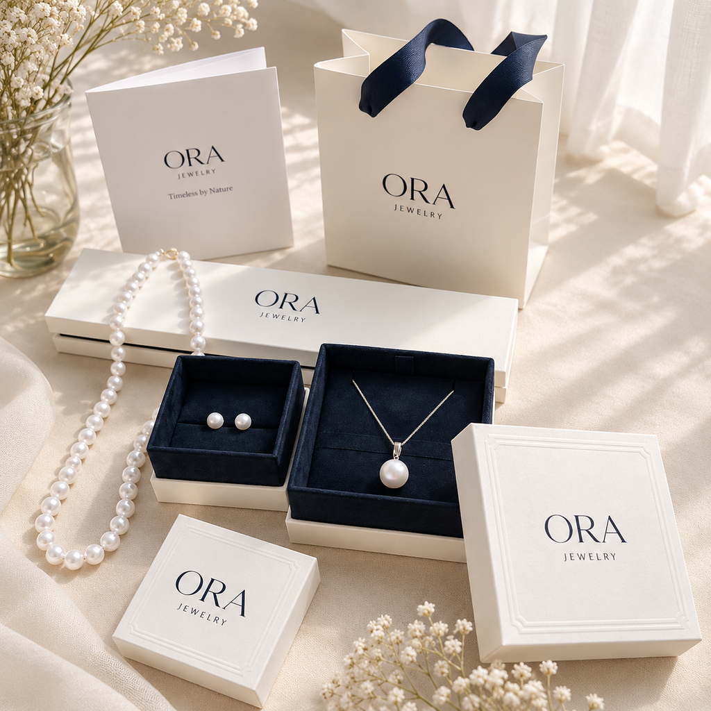 Freshwater Pearl Jewellery Set | 10–11mm Button Studs & 9–10mm Necklace