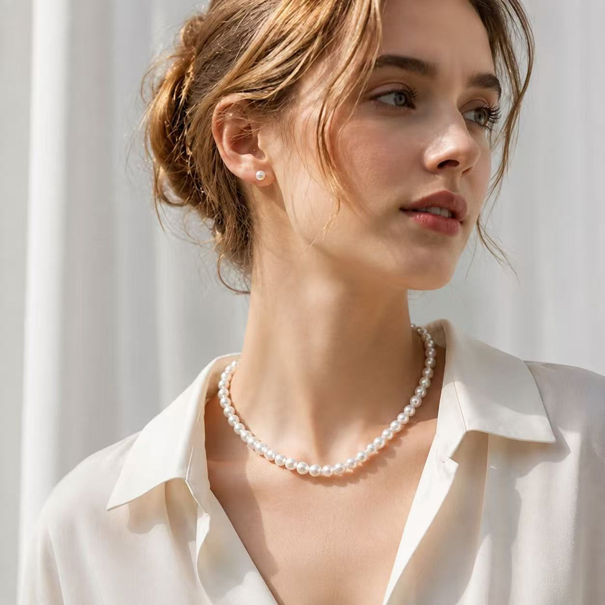 Freshwater Pearl Necklace | 6–7mm Near-Round Pearls