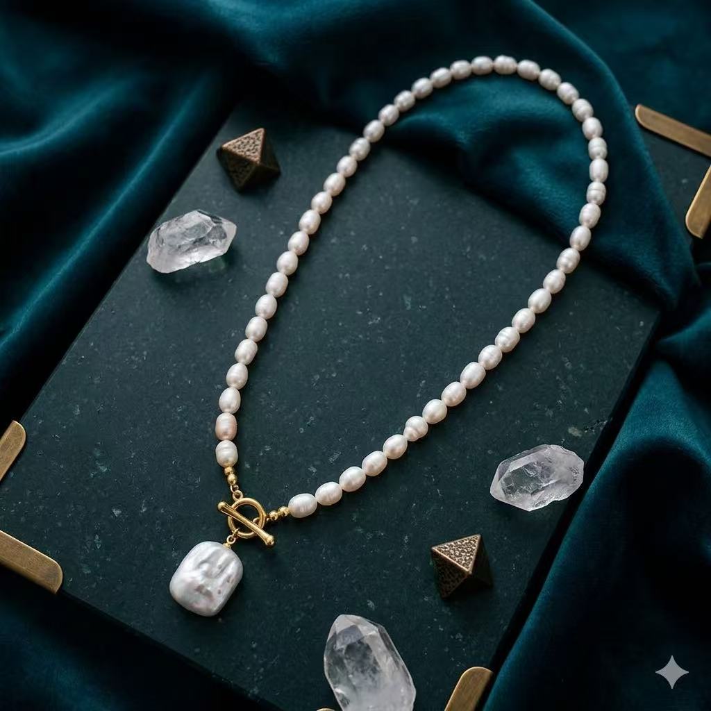 Natural Baroque Pearl Set – Necklace & Matching Earrings