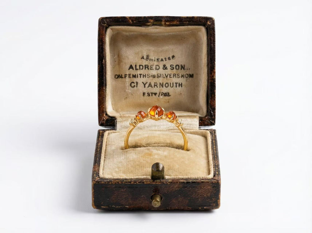 Adjustable Gold Ring for Women – Vintage Amber Inspired, Dainty Stacking Ring