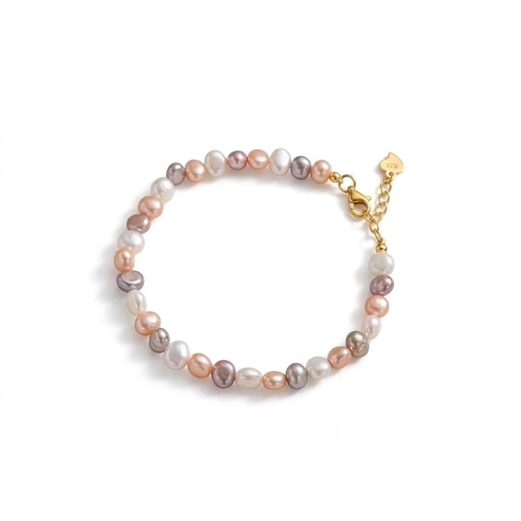 Baroque Freshwater Pearl Bracelet | 925 Silver 18K Gold Plated Adjustable Brace