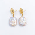 Natural Baroque Pearl Drop Earrings – Elegant Minimal Gold Statement