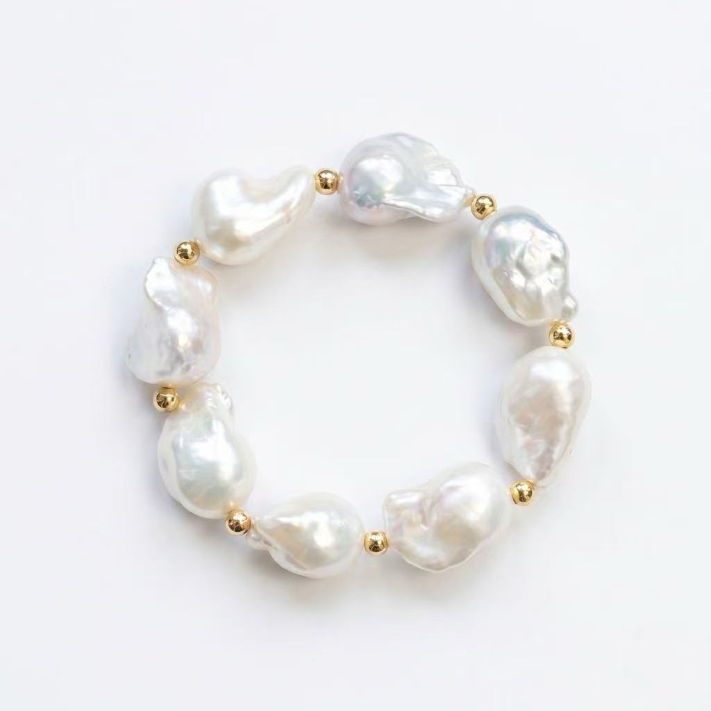 Oversized Baroque Pearl Bracelet – Natural 22–24mm Statement Piece