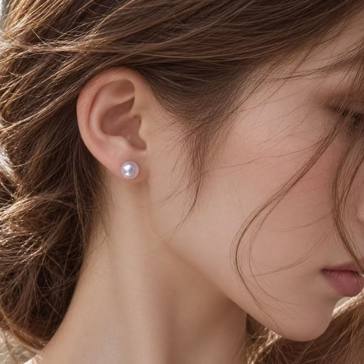 Freshwater Pearl Stud Earrings | Round High-Lustre Pearls  |6-6.5mm