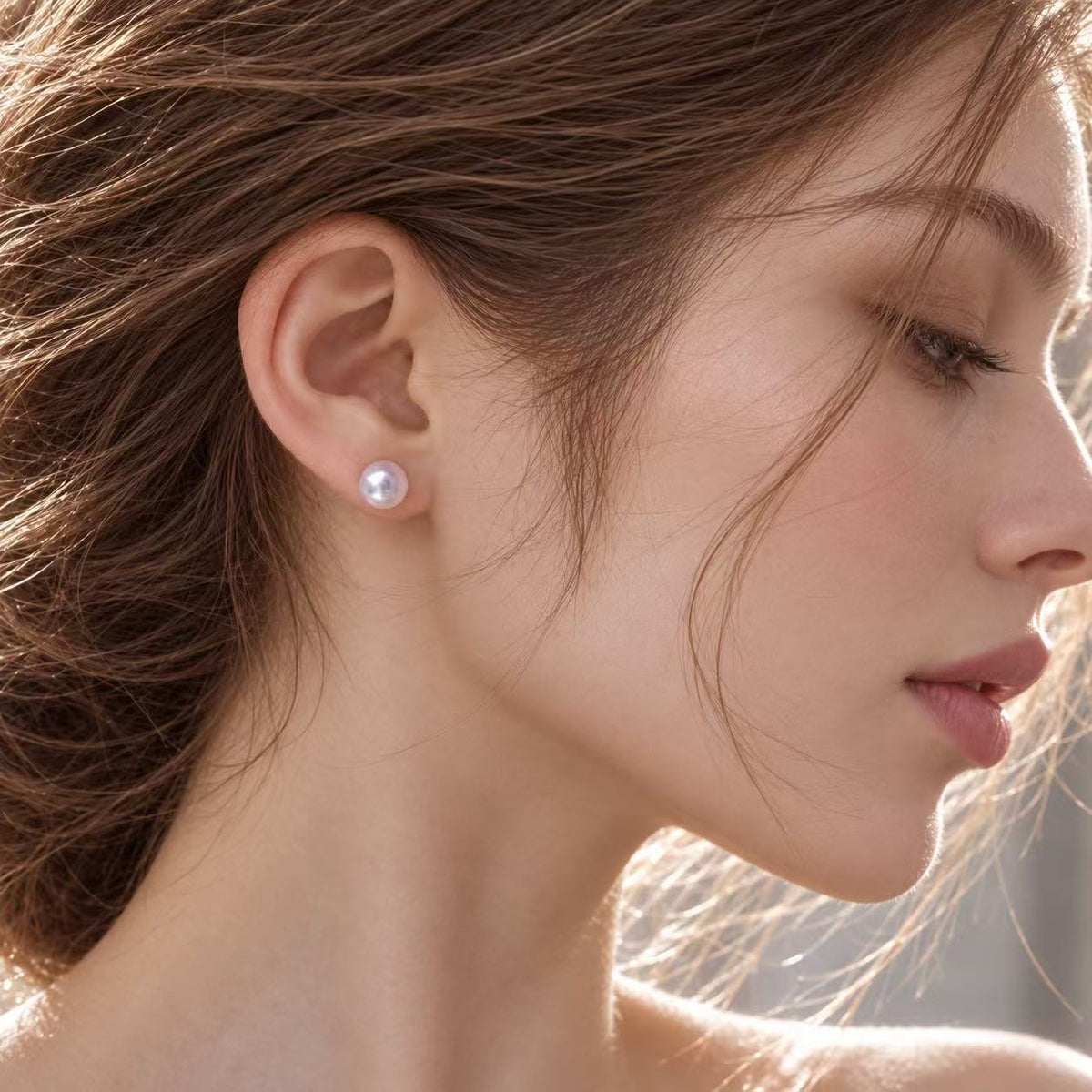 Freshwater Pearl Stud Earrings | Round High-Lustre Pearls  |6-6.5mm