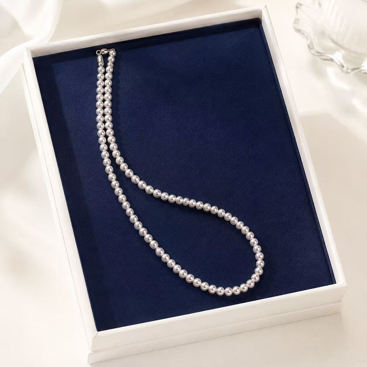 Freshwater Pearl Jewellery Set | 7–8mm Round Studs & 6–7mm Necklace