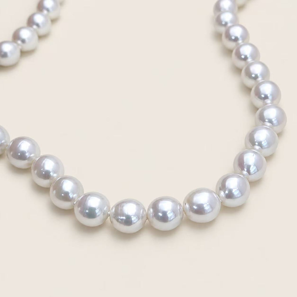 Freshwater Pearl Jewellery Set | 10–11mm Button Studs & 7.5–8.5mm Necklace