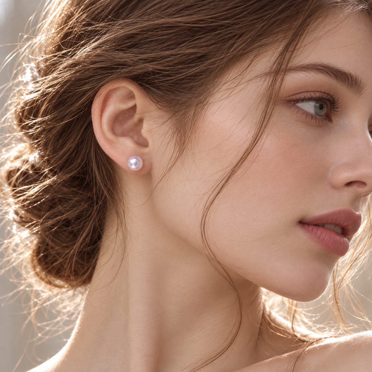 Freshwater Pearl Stud Earrings | 7–8mm Round Premium High-Lustre Pearls
