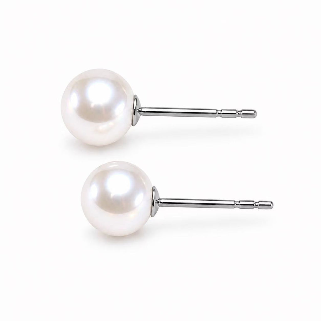 Freshwater Pearl Jewellery Set | 7–8mm Round Studs & 6–7mm Necklace