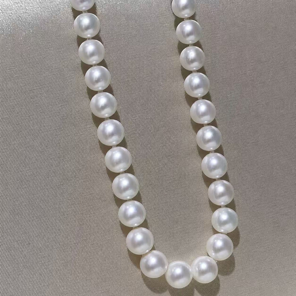 Freshwater Pearl Jewellery Set | 10–11mm Button Studs & 9–10mm Necklace