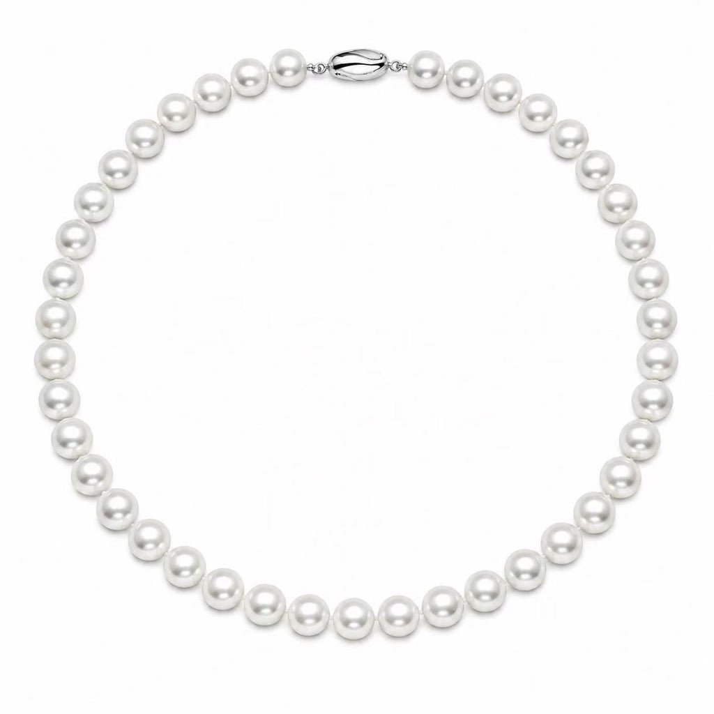 Freshwater Pearl Jewellery Set | 10–11mm Button Studs & 7.5–8.5mm Necklace