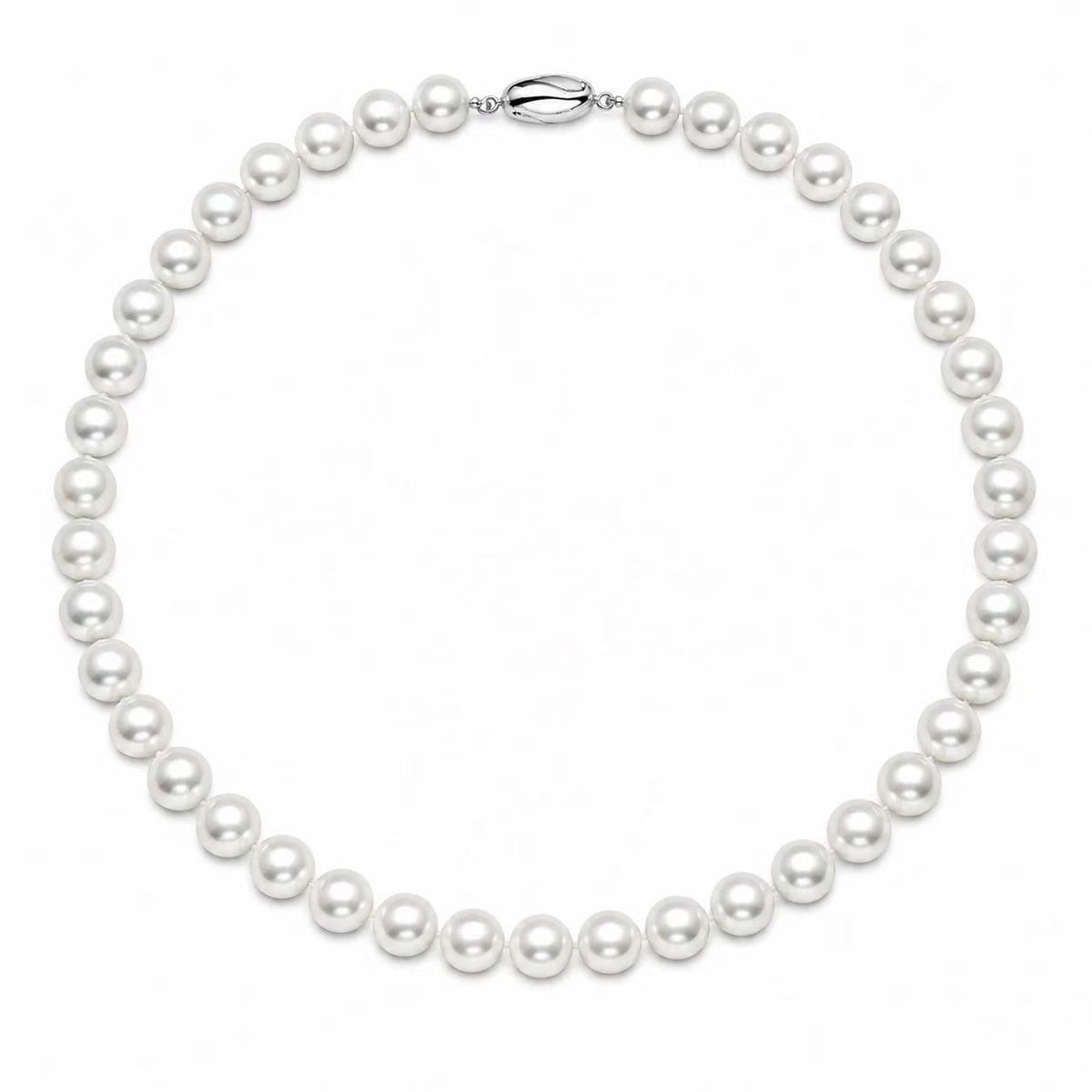 Freshwater Pearl Jewellery Set | 10–11mm Button Studs & 7.5–8.5mm Necklace