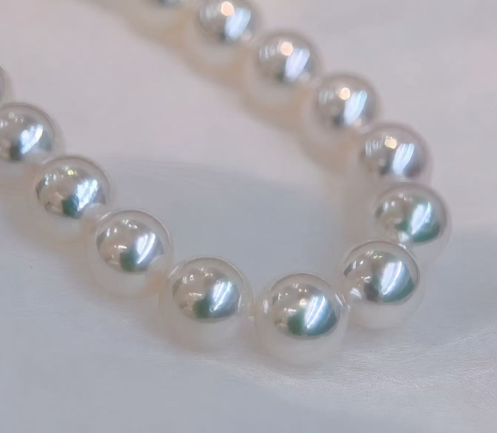 Freshwater Pearl Jewellery Set | 10–11mm Button Studs & 9–10mm Necklace